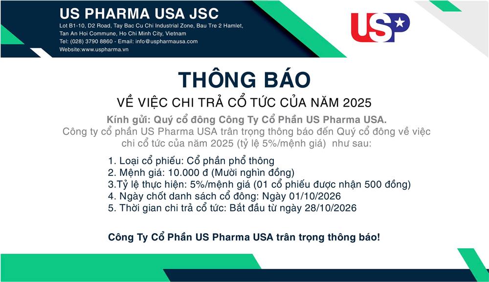 CHI TRẢ CỔ TỨC NĂM 2025 VÀ CÁC BIỂU MẪU